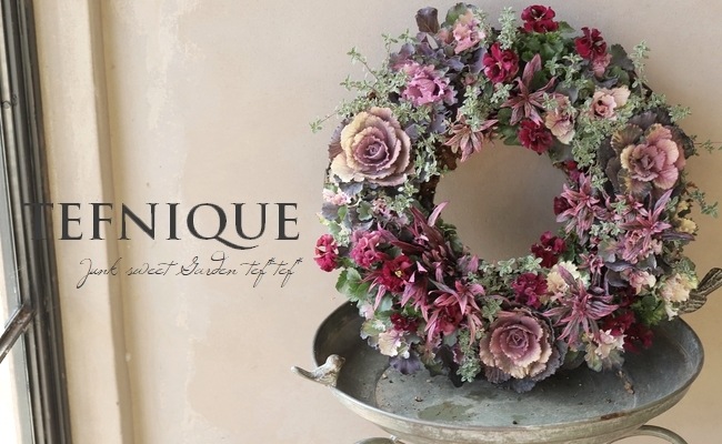 寄せ植え】-TEFNIQUE-寄せ植えリース 2023 * no.23 * アンティーク