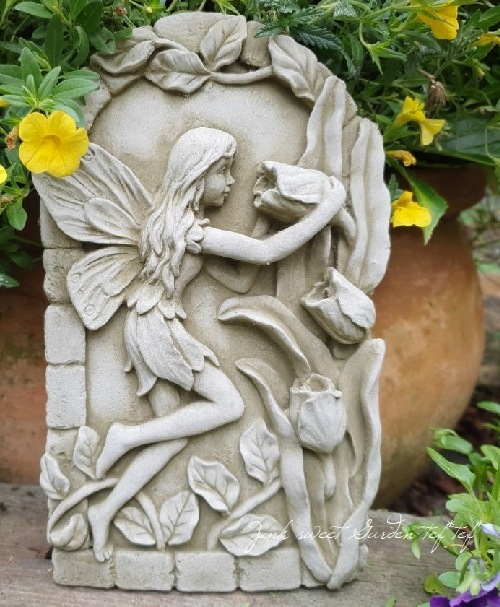 雑貨】 英国SPARTA STATUES 『Fairy and Flowers Plaque』 ガーデン