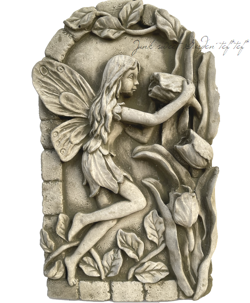 英国　壁掛け　オブジェ 雑貨】 英国SPARTA STATUES 『Fairy and Flowers Plaque』 ガーデン