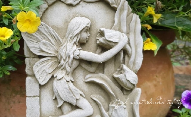 雑貨】 英国SPARTA STATUES 『Fairy and Flowers Plaque』 ガーデン