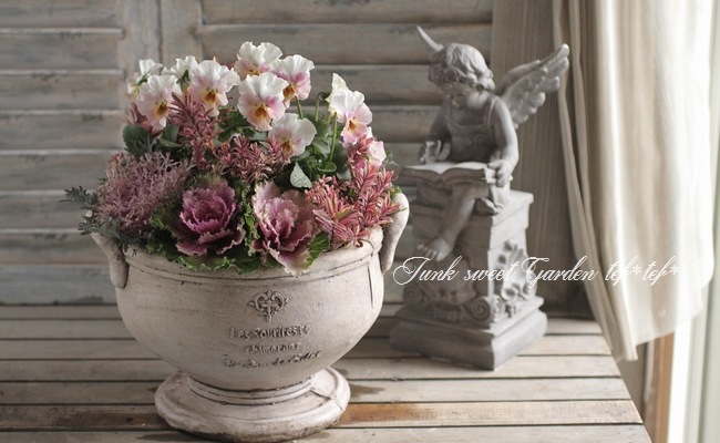 華やかエボルべの籠庭 寄せ植え かごに春を詰めて＊花ほたるで作る簡単寄せ植え | 雑木の庭でガーデニング