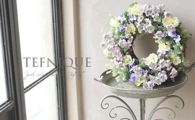 No.361　リース　寄せ植え 寄せ植え】-TEFNIQUE-寄せ植えリース 2025 * no.13 * 大人ラプンツェル