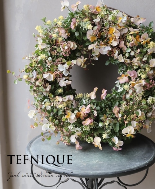 TEFNIQUE-寄せ植えリース 2020 * no.21 * 春が待ち遠しい妖精のリース