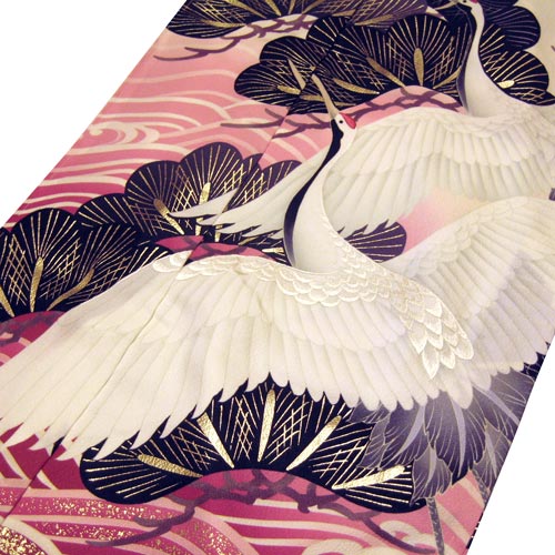 白地松鶴柄振袖 | 着物,振袖 | 「蝶々堂」呉服の丸藤