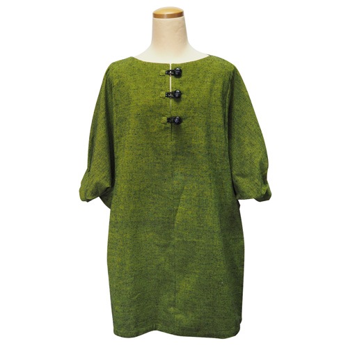 ライトグリーン！チュニック mina perhonen 刺繍入り ライトグリーン