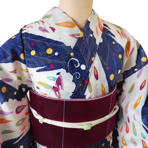 清涼浴衣_孔雀（紺） | 着物,浴衣,女性浴衣 | 「蝶々堂」呉服の丸藤