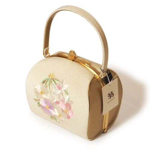 和装用バッグ クリーム色 四君子刺繍和装バッグ クリーム色 | 草履・バッグ,和装バッグ,女性用
