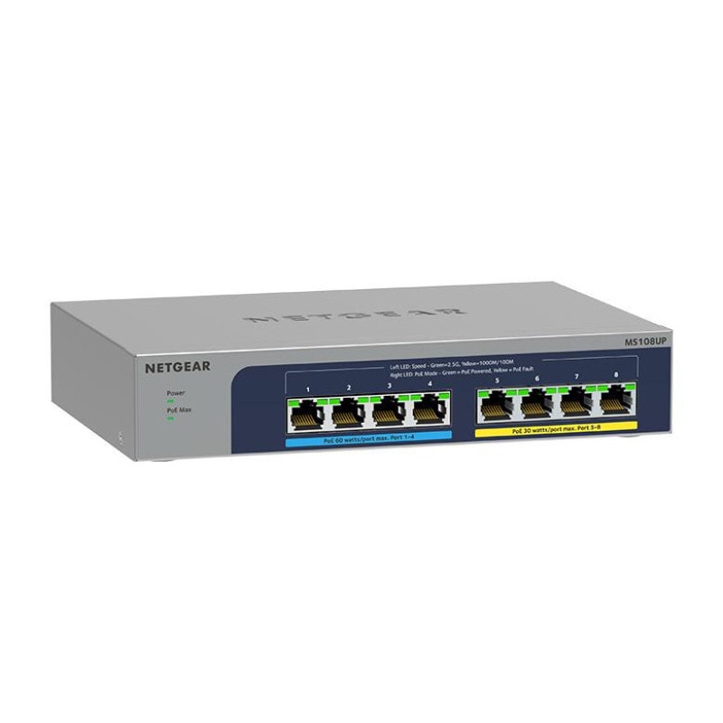 NETGEAR (�ͥåȥ���) �����å��󥰥ϥ� ����ޥ͡����ɥ����å��󥰥ϥ� 8�ݡ��� �ޥ�������ӥå� (2.5G) Ultra60 PoE++�б� (230W) MS108UP