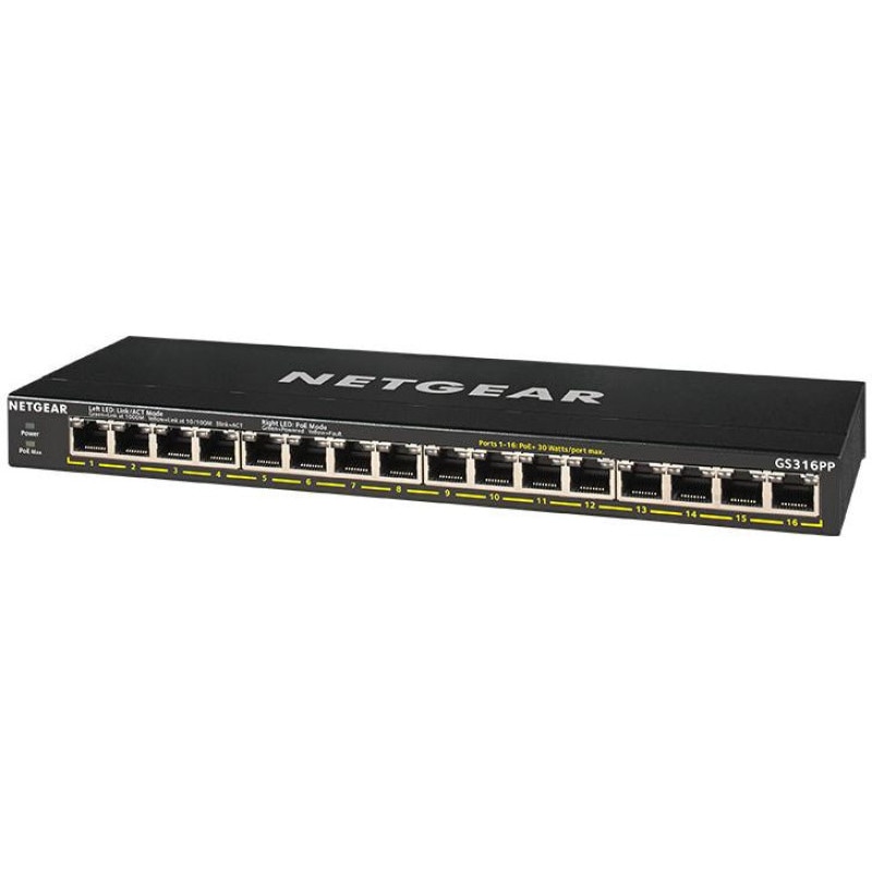 NETGEAR (�ͥåȥ���) POE+�б� (183W) �����ӥå�16�ݡ��� ����ޥ͡��������å� GS316PP-100AJS