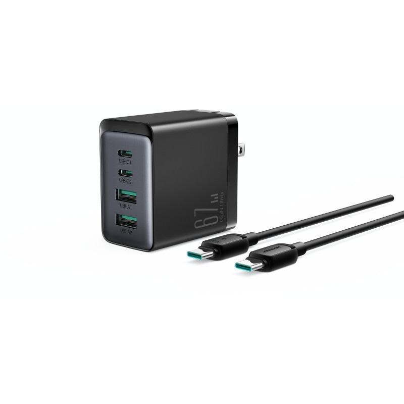 JOYROOM�ʥ��祤�롼��� TCG02 67W GaN 2C2A ���ޡ��ȵ�®���Ŵ� USB-C��2/USB-A��2 4�ݡ������ USB-C to USB-C�����֥���° 3ǯ�ݾ�