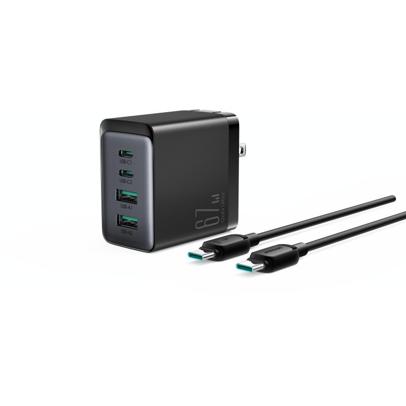 JOYROOM�ʥ��祤�롼��� TCG02 67W GaN 2C2A ���ޡ��ȵ�®���Ŵ� USB-C��2/USB-A��2 4�ݡ������ USB-C to USB-C�����֥���° 3ǯ�ݾ�