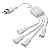 [TAP-EX4WN] ACアダプタ専用電源延長コード(4分岐・ホワイト)|電源関連(OAファニチャー・アクセサリ)|OAファニチャー・アクセサリ