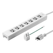 [TAP-F37-3ZAD] 電源タップ(7個口・3P・3m・一括集中スイッチ+3P→2P変換アダプタ付き)|電源関連(OAファニチャー・アクセサリ)|OAファニチャー・アクセサリ