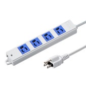 [TAP-K4-3BL] 工事物件タップ(3P4個口、3m、ブルー)|電源関連(OAファニチャー・アクセサリ)|OAファニチャー・アクセサリ
