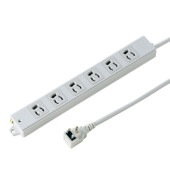 [TAP-K6L-3] 工事物件タップ(3P6個口・3m・抜け止め・L型プラグ・マグネット付き)|電源関連(OAファニチャー・アクセサリ)|OAファニチャー・アクセサリ