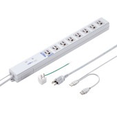 [TAP-RE4UN] USB連動タップ(3P8個口・2m)|電源関連(OAファニチャー・アクセサリ)|OAファニチャー・アクセサリ