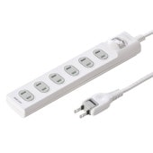 [TAP-TSH61SWN] 火災予防安全タップ(2P・6個口・1m)|電源関連(OAファニチャー・アクセサリ)|OAファニチャー・アクセサリ