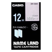 [XR-12AX] １２ミリテープ　透明に白文字|ラベルライター|文具・オフィス機器
