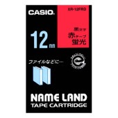 [XR-12FRD] 12ミリテープ 蛍光赤に黒文字|ラベルライター|文具・オフィス機器