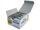 [XR-12YW-5P-E] 12mm 5本入 黄に黒文字 スタンダードテープ|ラベルライター|文具・オフィス機器