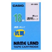 [XR-18BX] 抗菌テ-プ 18mm 透明に黒文字|ラベルライター|文具・オフィス機器
