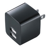 [ACA-IP44BK] USB充電器(2ポート・合計2.4A・ブラック)|情報機器|家電