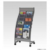 [PSL-C206-GR] 【代引き不可】パンフレットスタンド ロータイプ 2列6段 グレー|掲示用品|文具・オフィス機器