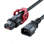[APW15C14C13LP50] 抜け防止ロック式電源コード ロックプラス(5m)|ケーブル(OAファニチャー・アクセサリ)|OAファニチャー・アクセサリ