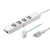 [TAP-34MG-3] 抜け止めタイプ一括集中スイッチ付き&ブレーカー内蔵電源タップ(3P・4個口・3m・ホワイト)|電源関連(OAファニチャー・アクセサリ)|OAファニチャー・アクセサリ