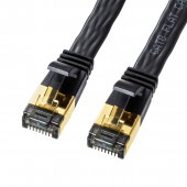 [KB-T8FL-01BK] カテゴリ8フラットLANケーブル(ブラック・1m)|LAN(OAファニチャー・アクセサリ)|OAファニチャー・アクセサリ