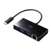 [USB-3TCH20BK] USB Type-Cハブ付き ギガビットLANアダプタ|その他(OAファニチャー・アクセサリ)|OAファニチャー・アクセサリ
