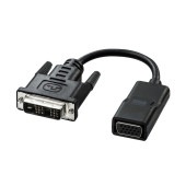 [AD-DV08VGA] DVI-VGA変換アダプタ(ブラック・8cm)|その他(OAファニチャー・アクセサリ)|OAファニチャー・アクセサリ