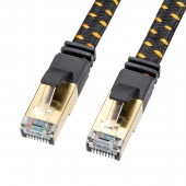 [KB-T8MEFL-03BK] カテゴリ8メッシュフラットLANケーブル(ブラック・3m)|LAN(OAファニチャー・アクセサリ)|OAファニチャー・アクセサリ