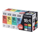 [SC186T] テプラPROテープカートリッジ 18mm ベーシックパック 18ミリ幅|ラベルライター|文具・オフィス機器