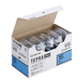 [SC18B-5P] テプラPROテープカートリッジ 18mm エコパック(5個入) カラーラベル(パステル) 青/黒文字|ラベルライター|文具・オフィス機器