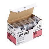 [SC18R-5P] テプラPROテープカートリッジ 18mm エコパック(5個入) カラーラベル(パステル) 赤/黒文字|ラベルライター|文具・オフィス機器
