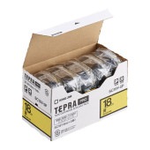 [SC18Y-5P] テプラPROテープカートリッジ 18mm エコパック(5個入) カラーラベル(パステル) 黄/黒文字|ラベルライター|文具・オフィス機器
