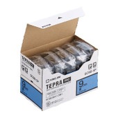 [SC9B-5P] テプラPROテープカートリッジ 9mm エコパック(5個入) カラーラベル(パステル) 青/黒文字|ラベルライター|文具・オフィス機器