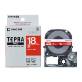 [SD18R] テプラPROテープカートリッジ 18mm カラーラベル(ビビッド) 赤/白文字|ラベルライター|文具・オフィス機器