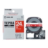 [SD24R] テプラPROテープカートリッジ 24mm カラーラベル(ビビッド) 赤/白文字|ラベルライター|文具・オフィス機器