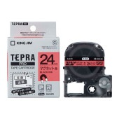 [SJ24R] テプラPROテープカートリッジ 24mm マグネットテープ 赤/黒文字|ラベルライター|文具・オフィス機器