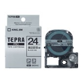 [SM24XC] テプラPROテープカートリッジ 24mm カラーラベル(メタリック) 備品管理 銀/黒文字|ラベルライター|文具・オフィス機器