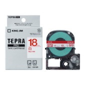 [SS18R] テプラPROテープカートリッジ 18mm 白ラベル 赤文字|ラベルライター|文具・オフィス機器