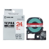 [SS24R] テプラPROテープカートリッジ 24mm 白/赤文字|ラベルライター|文具・オフィス機器