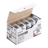 [SS24KL-5P] テプラPROテープカートリッジ 24mm エコパック(5個入) 白ラベル 黒文字 ロング|ラベルライター|文具・オフィス機器