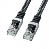 [KB-FL6AME-03BK] カテゴリ6AメッシュフラットLANケーブル(ブラック&グレー・3m)|LAN(OAファニチャー・アクセサリ)|OAファニチャー・アクセサリ