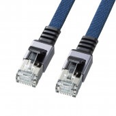 [KB-FL6AME-01BL] カテゴリ6AメッシュフラットLANケーブル(ブルー・1m)|LAN(OAファニチャー・アクセサリ)|OAファニチャー・アクセサリ