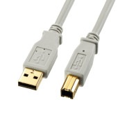 [KU20-5HK2] USB2.0ケーブル 5m ライトグレー|ケーブル(OAファニチャー・アクセサリ)|OAファニチャー・アクセサリ