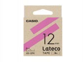 [XB-12PK] ラテコ用テープ (ピンクテープに黒文字12mm幅)|ラベルライター|文具・オフィス機器
