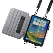 [PDA-IPAD1912BK] iPad10.9インチ用スタンド機能付きショルダーベルトケース|情報機器|家電